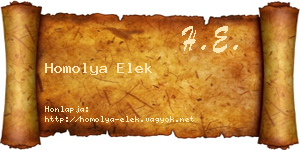 Homolya Elek névjegykártya