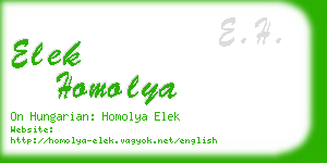 elek homolya business card